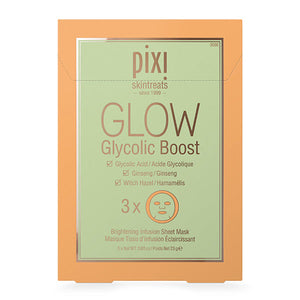 Pixi GLOW Glycolic Boost Set of 3 Sheet Masks